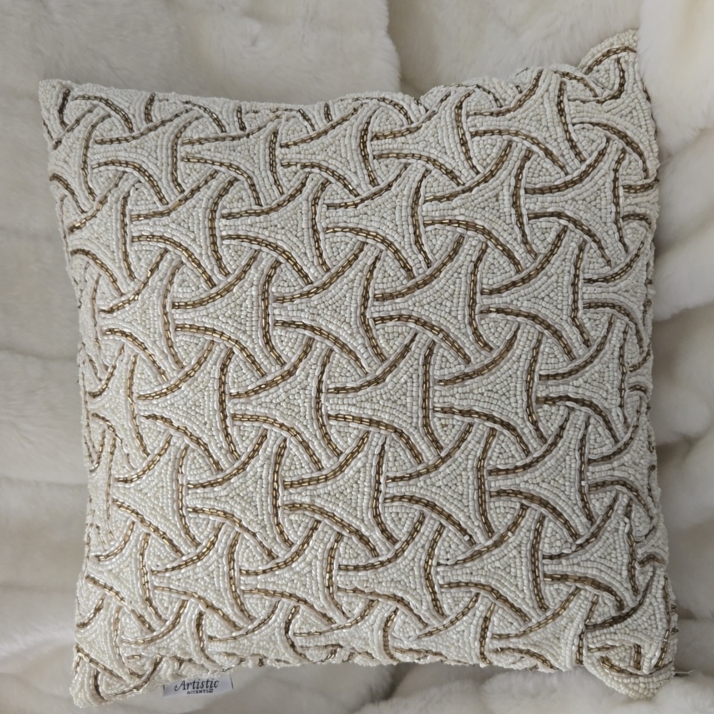 Pretty beaded accent pillow by artistic accents